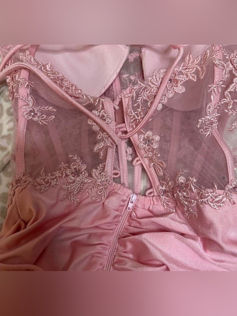 Windsor Dusty Rose Lace Prom Dress - Picture 2 of 3